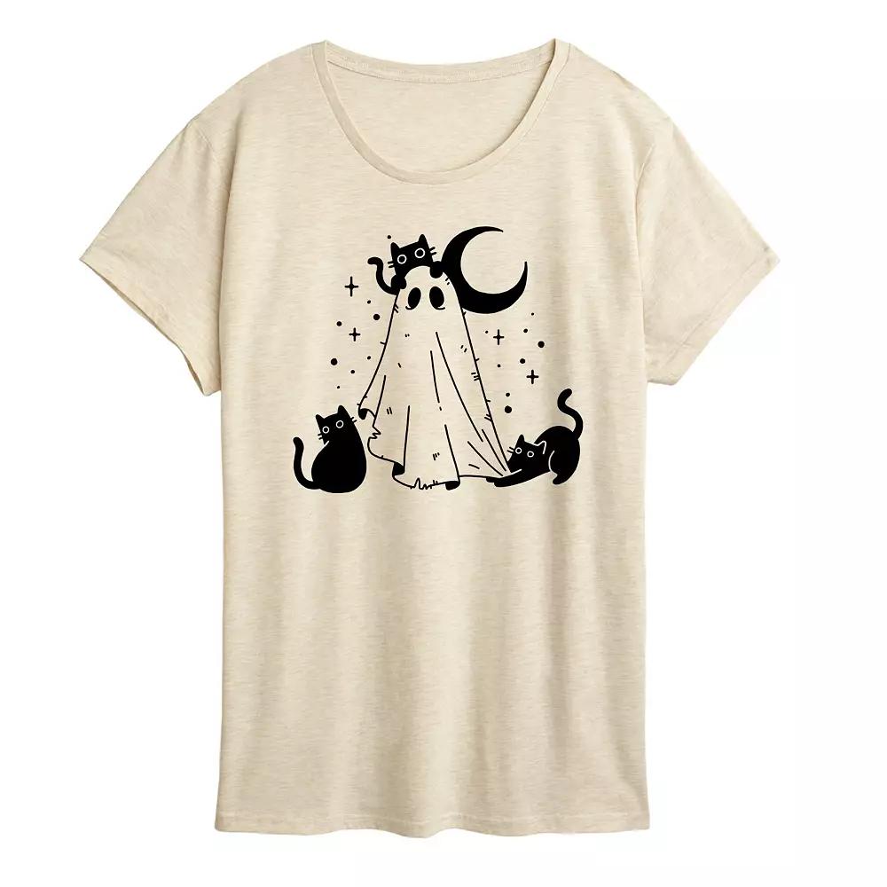 Women's Ghost and Cats Graphic Tee,  Product Image