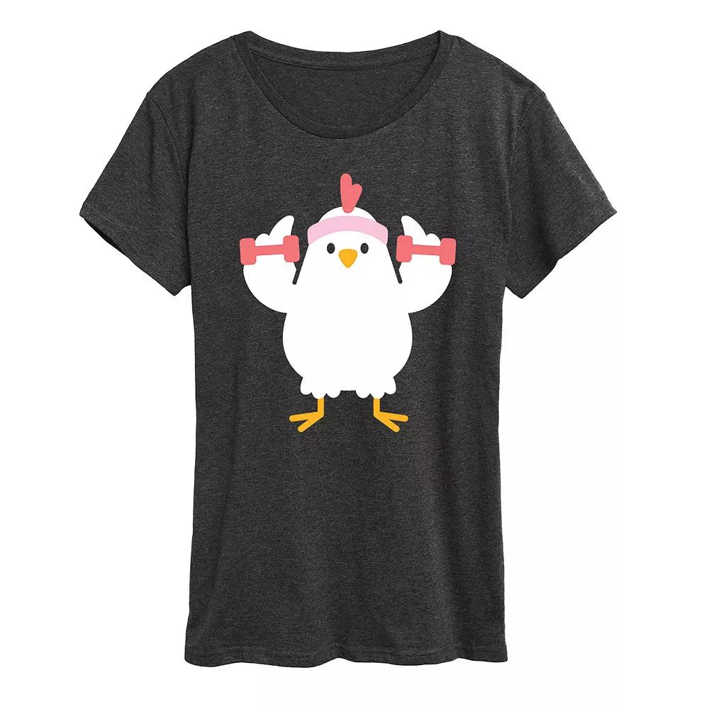 Women's Workout Chicken Graphic Tee,  Product Image