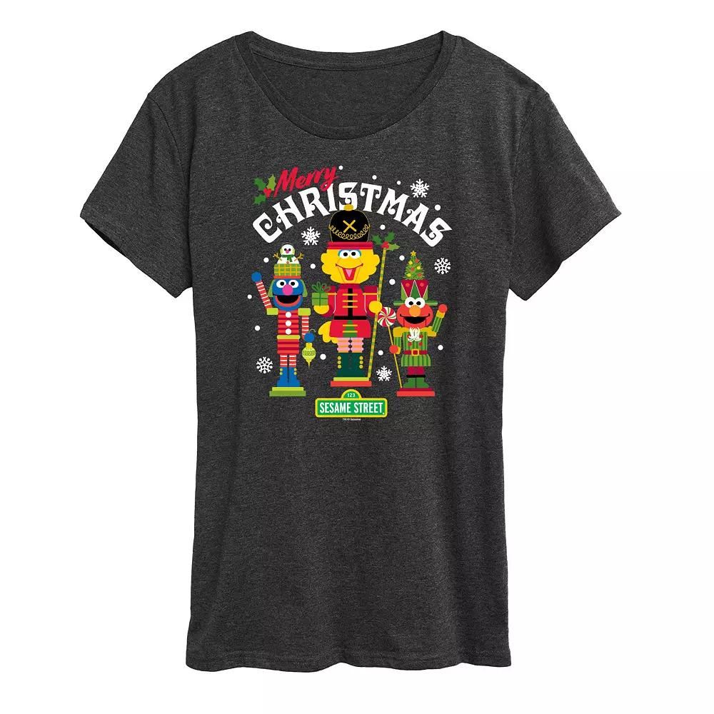 Women's Sesame Street Merry Christmas Graphic Tee, Girl's,  Product Image