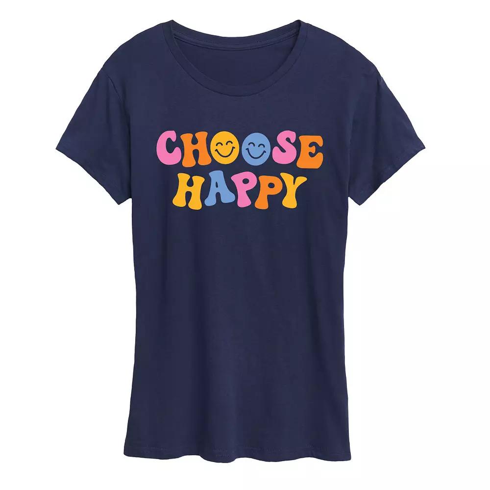 Women's Choose Happy Graphic Tee, Girl's,  Product Image
