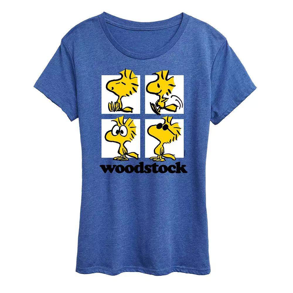 Women's Peanuts Woodstock Grid Graphic Tee,  Product Image