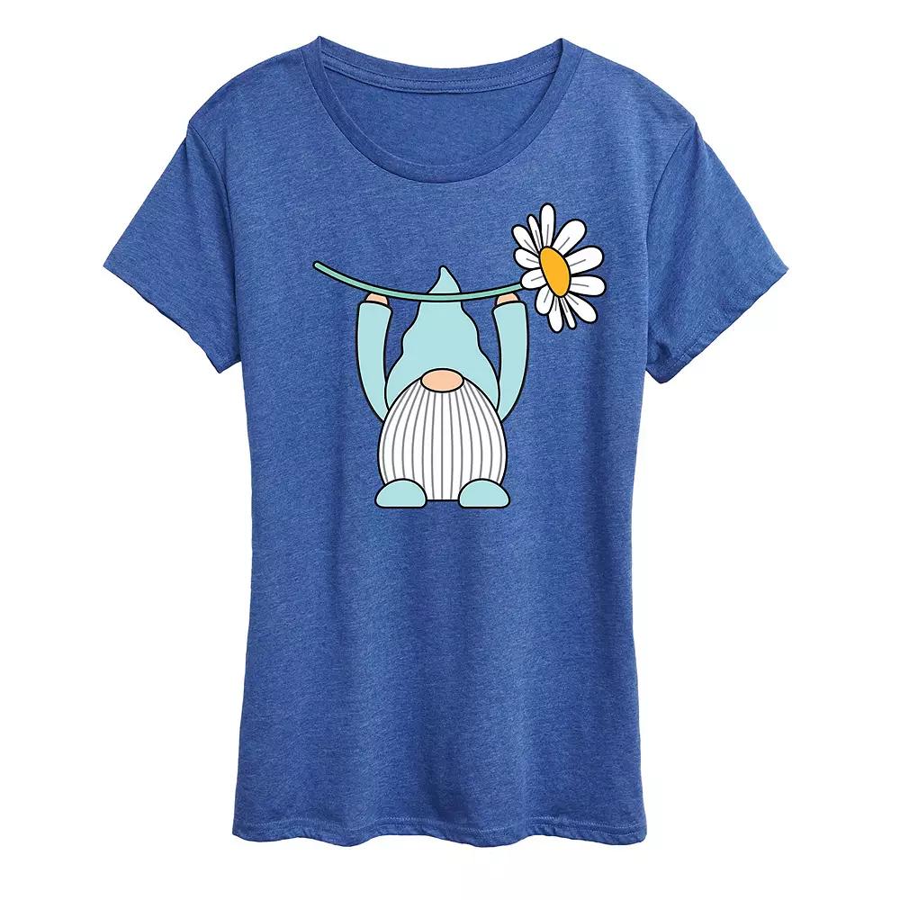Women's Gnome Holding Daisy Graphic Tee,  Product Image