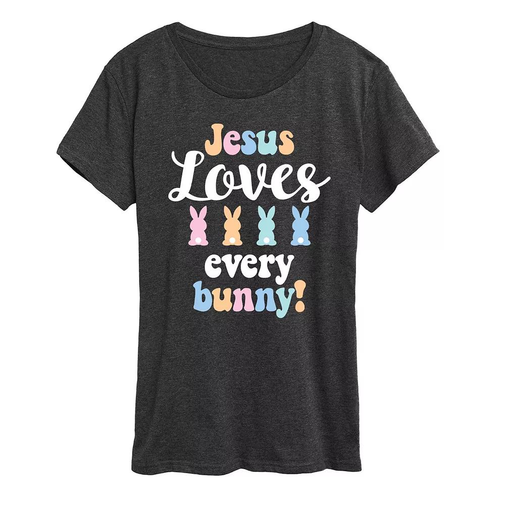 Women's Jesus Loves Every Bunny Graphic Tee, Girl's,  Product Image