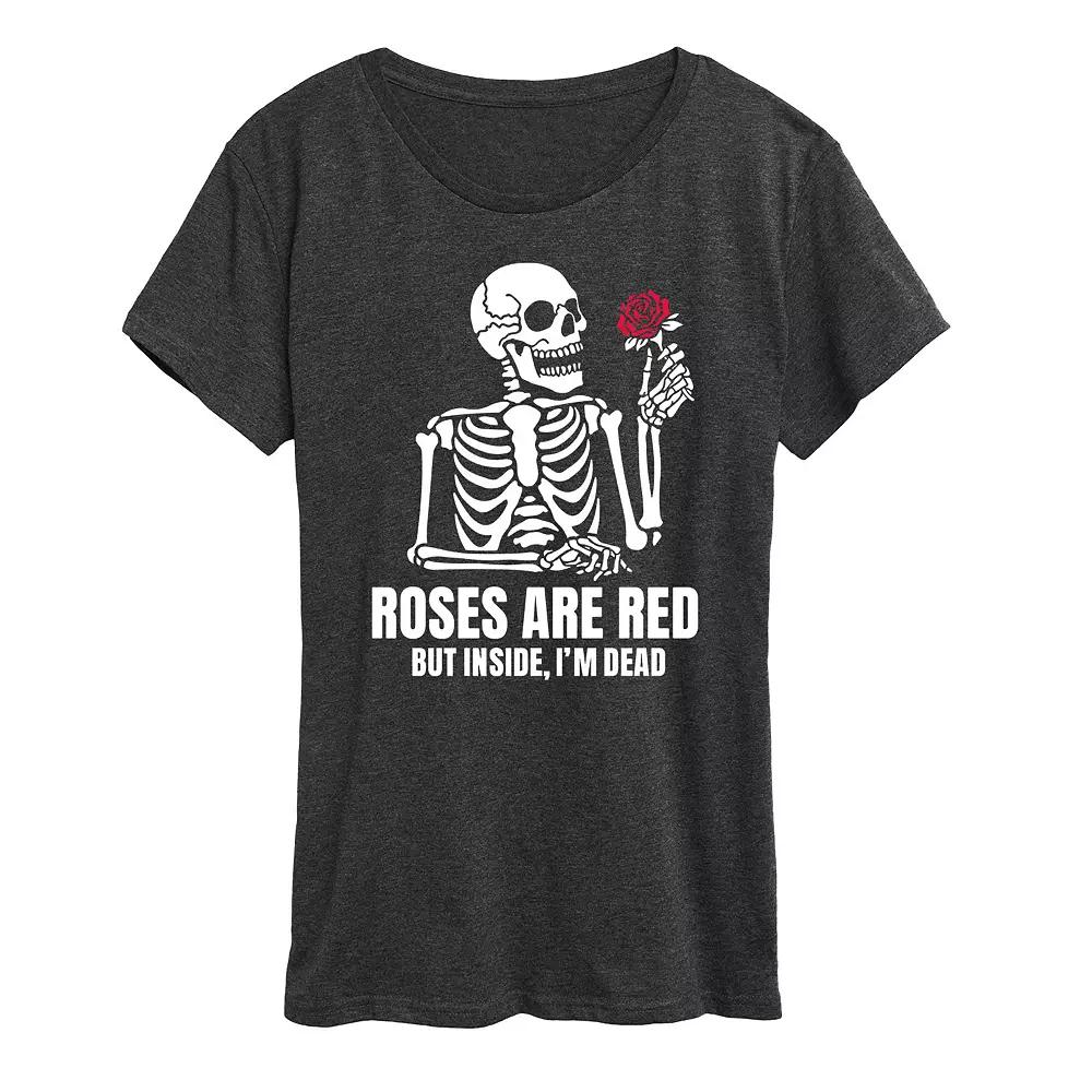 Women's Roses Red Inside Dead Graphic Tee,  Product Image