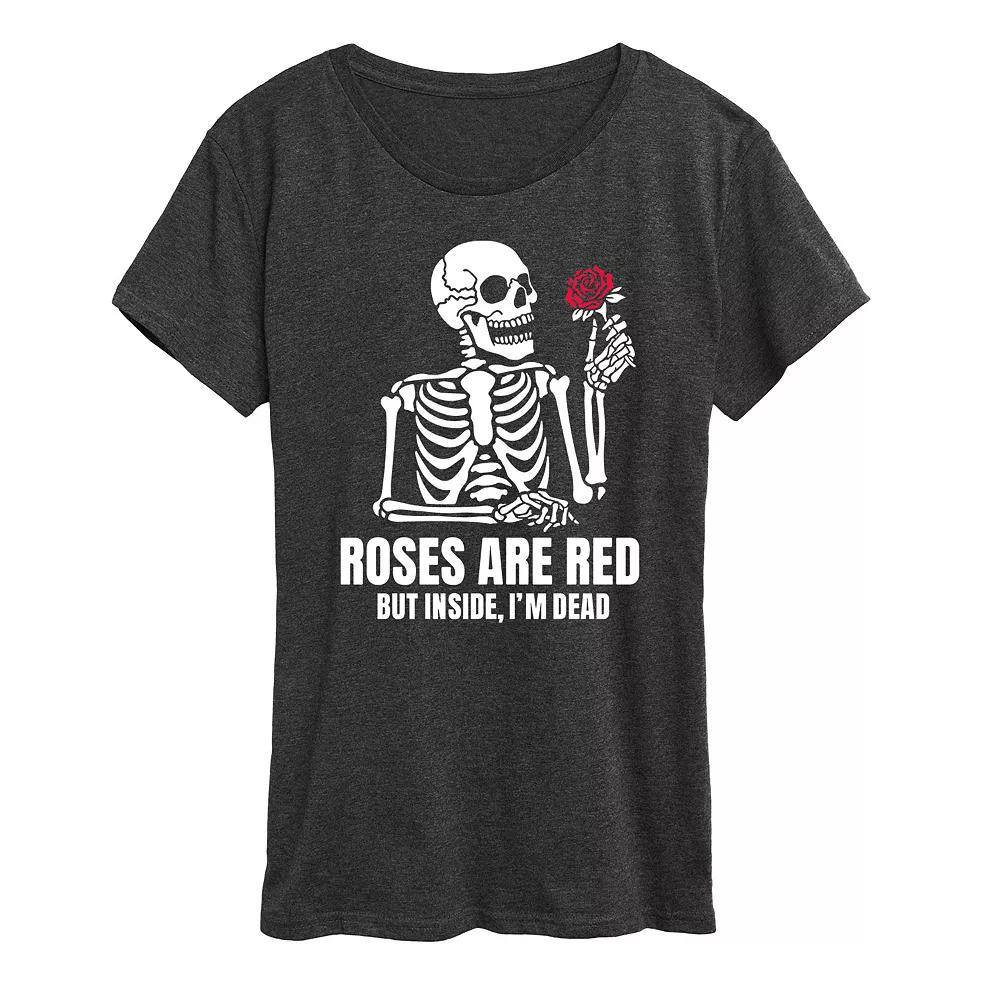 Women's Roses Red Inside Dead Graphic Tee,  Product Image