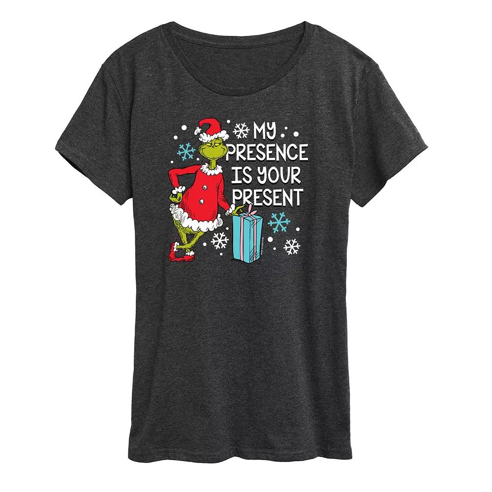 Women's Dr. Seuss The Grinch Presence Present Graphic Tee, Girl's,  Product Image