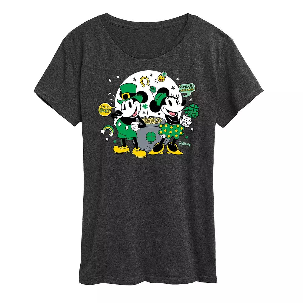 Disney's Mickey & Minnie Mouse Women's St. Patrick's Pot Of Gold Graphic Tee,  Product Image