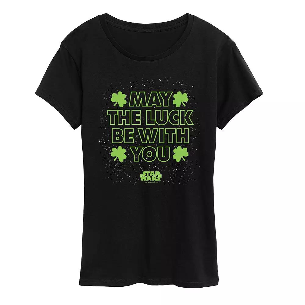 Womens Star Wars May The Luck Be With You Graphic Tee Product Image