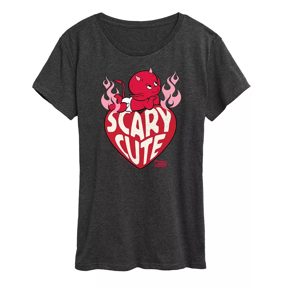 Disneys Mickey Mouse Womens Holiday Wreath Graphic Tee, Girls Heather Grey Product Image