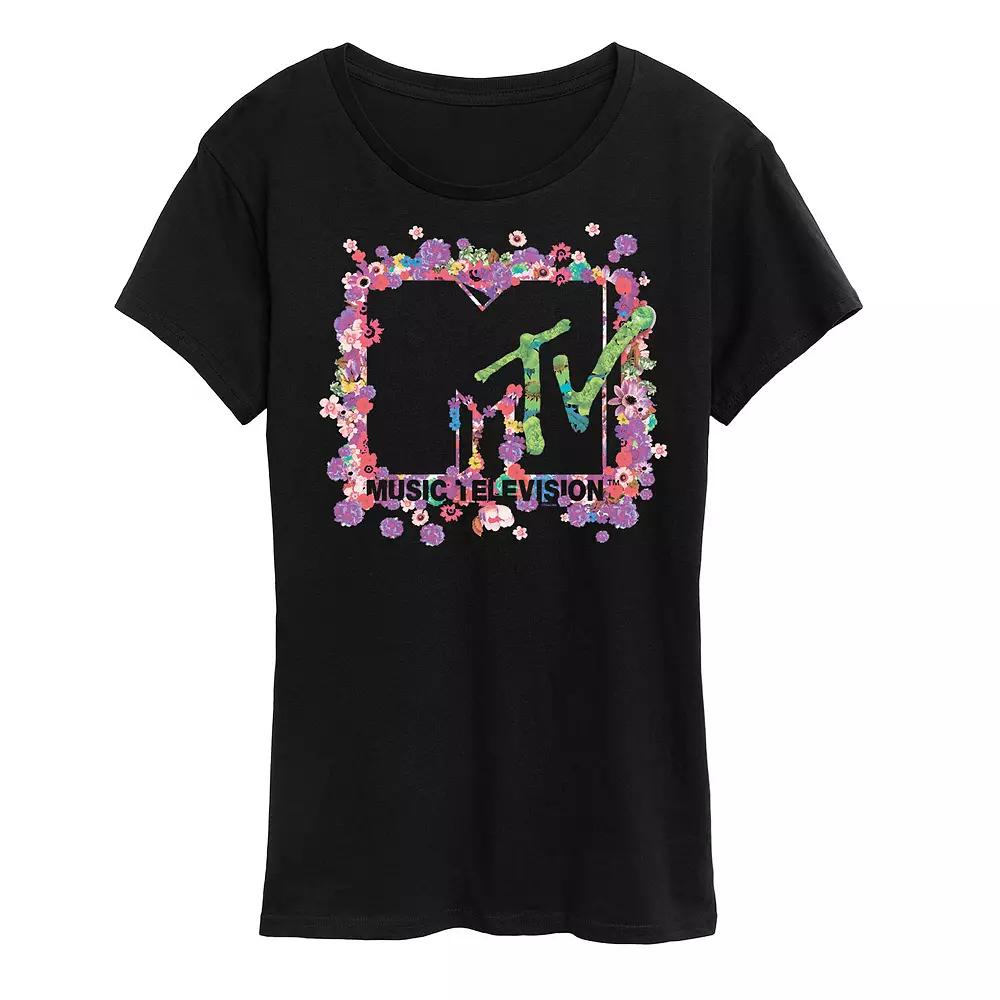Women's MTV Floral Logo Graphic Tee,  Product Image