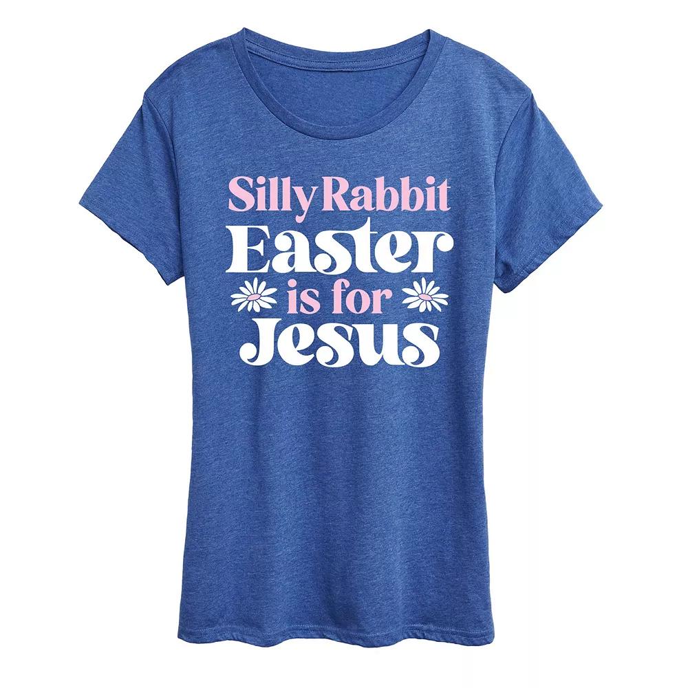 Women's Silly Rabbit Easter Is For Jesus Graphic Tee, Girl's,  Product Image