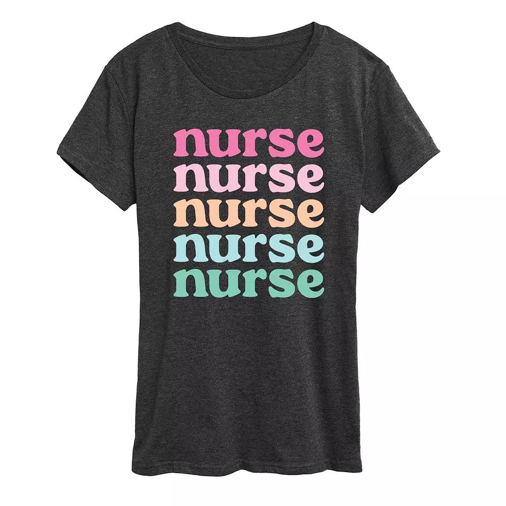 Women's Nurse Stacked Graphic Tee, Girl's,  Product Image