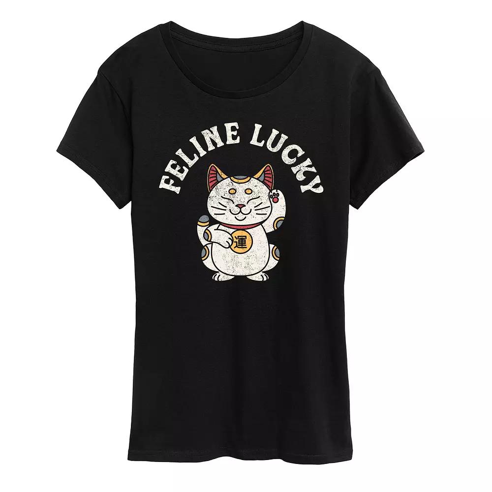 Women's Feline Lucky Tee Graphic Tee,  Product Image