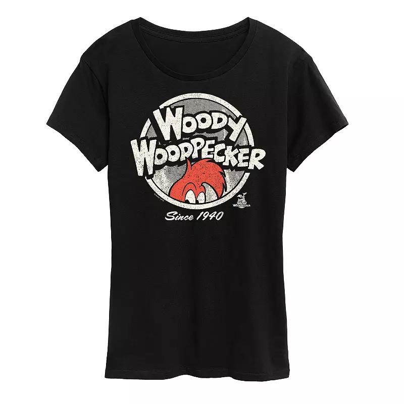 Women's Woody Woodpecker Logo Circle Graphic Tee, Girl's,  Product Image