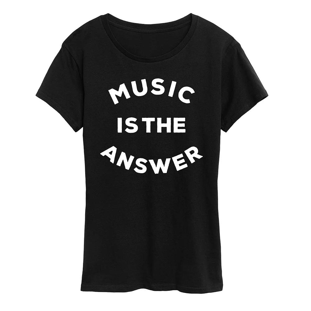 Women's Music is the Answer Graphic Tee,  Product Image