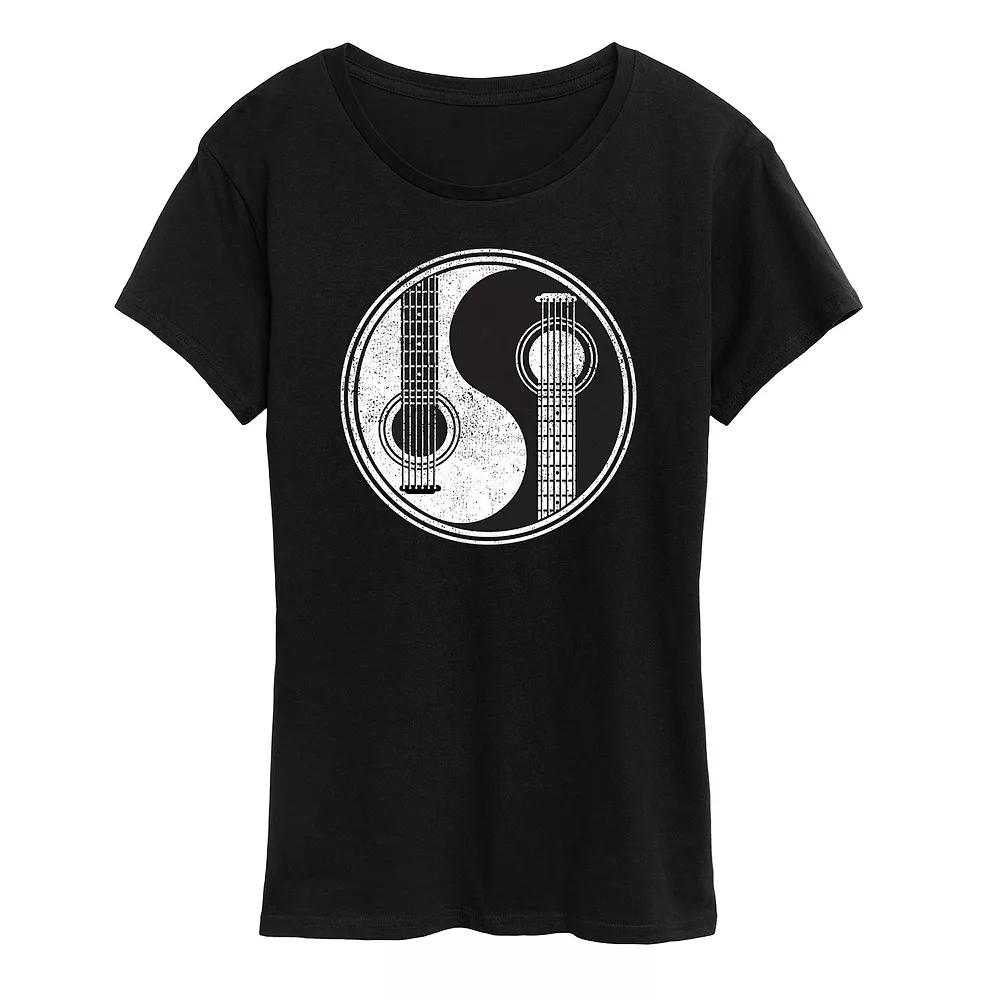 Women's Yin Yang Guitar Graphic Tee,  Product Image