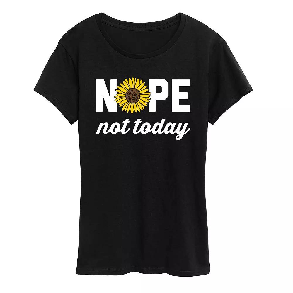 Women's Nope Not Today Sunflower Graphic Tee, Girl's,  Product Image