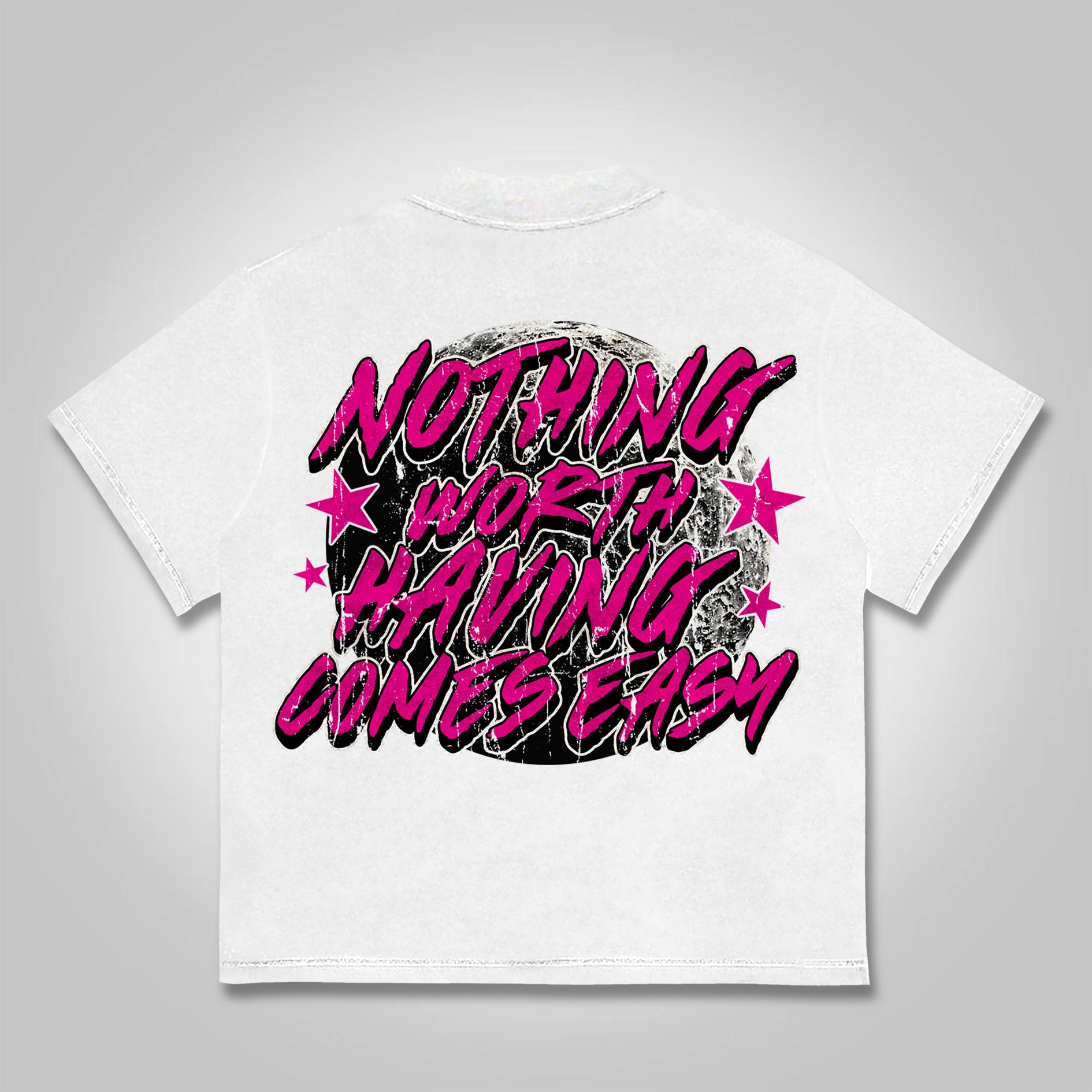 Sopula Street Retro Flame Skeleton Earth Print Cotton T-Shirt Product Image