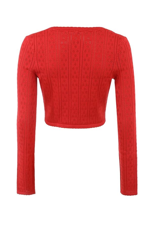 Perla  cherry ribbed knit top - sale Product Image