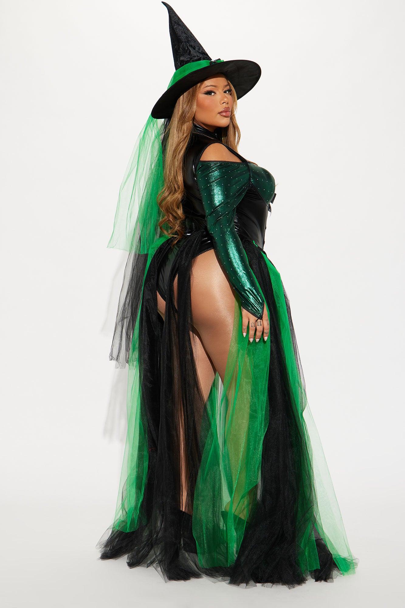 Green Emerald Witch 3 Piece Costume Set - Green/combo Product Image