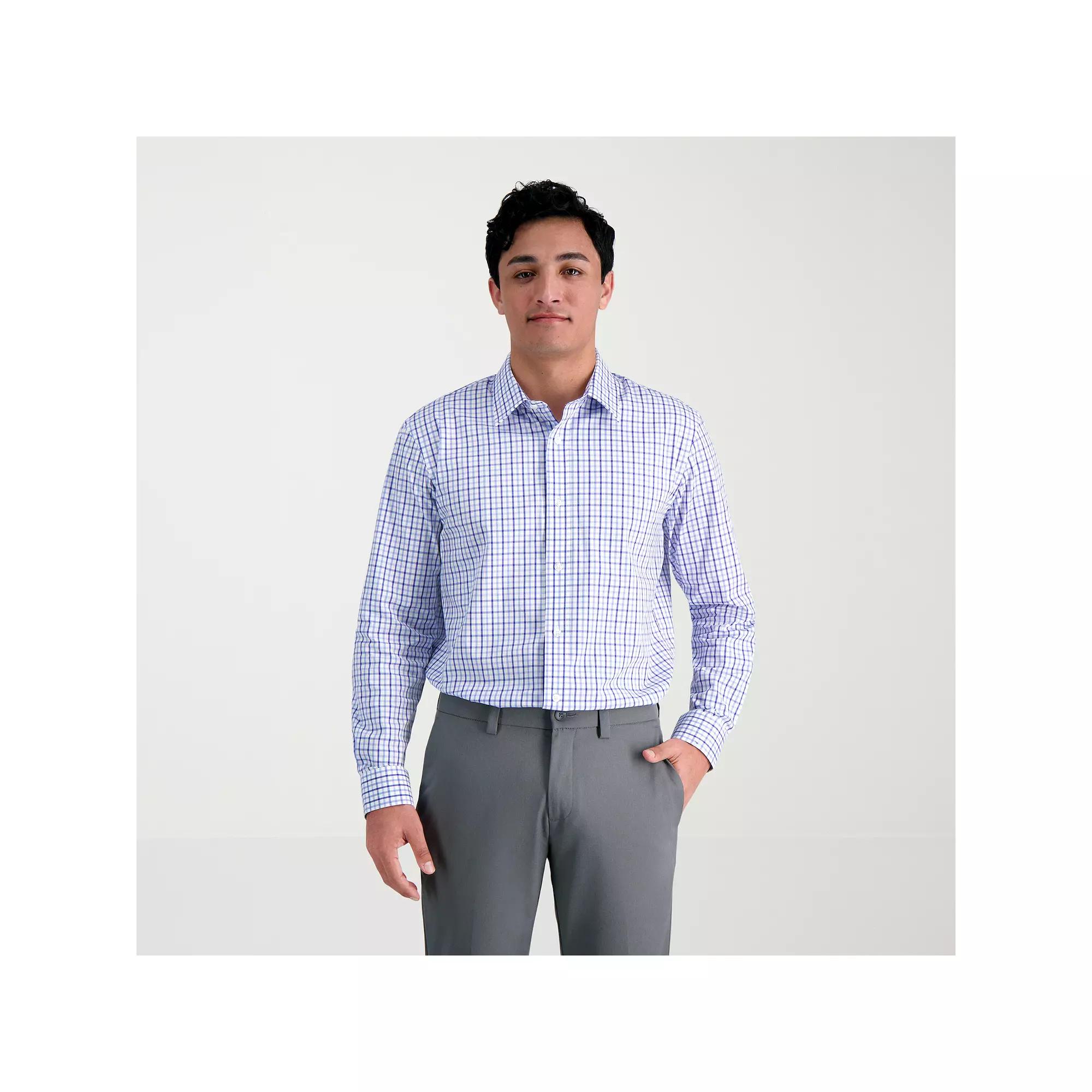Men's Haggar® Premium Comfort Classic Fit Wrinkle Resistant Dress Shirt, Size: 18.5-34/35, Tonal Blue Check Product Image