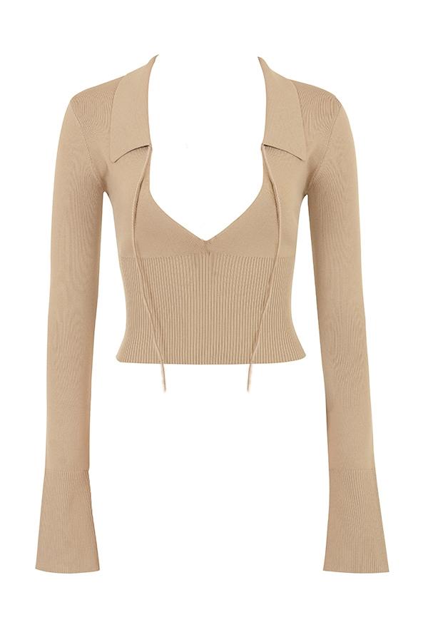 Marianne  camel knit top - sale Product Image