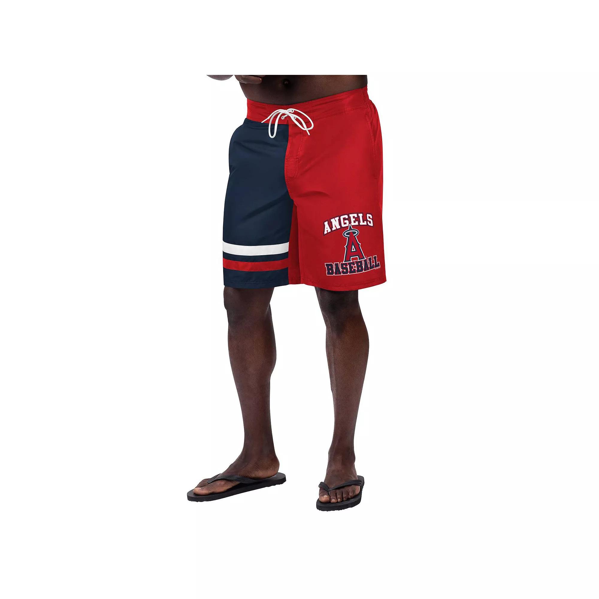Men's G-III Sports by Carl Banks Red Los Angeles Angels Anchor Swim Trunks, Size: XL Product Image