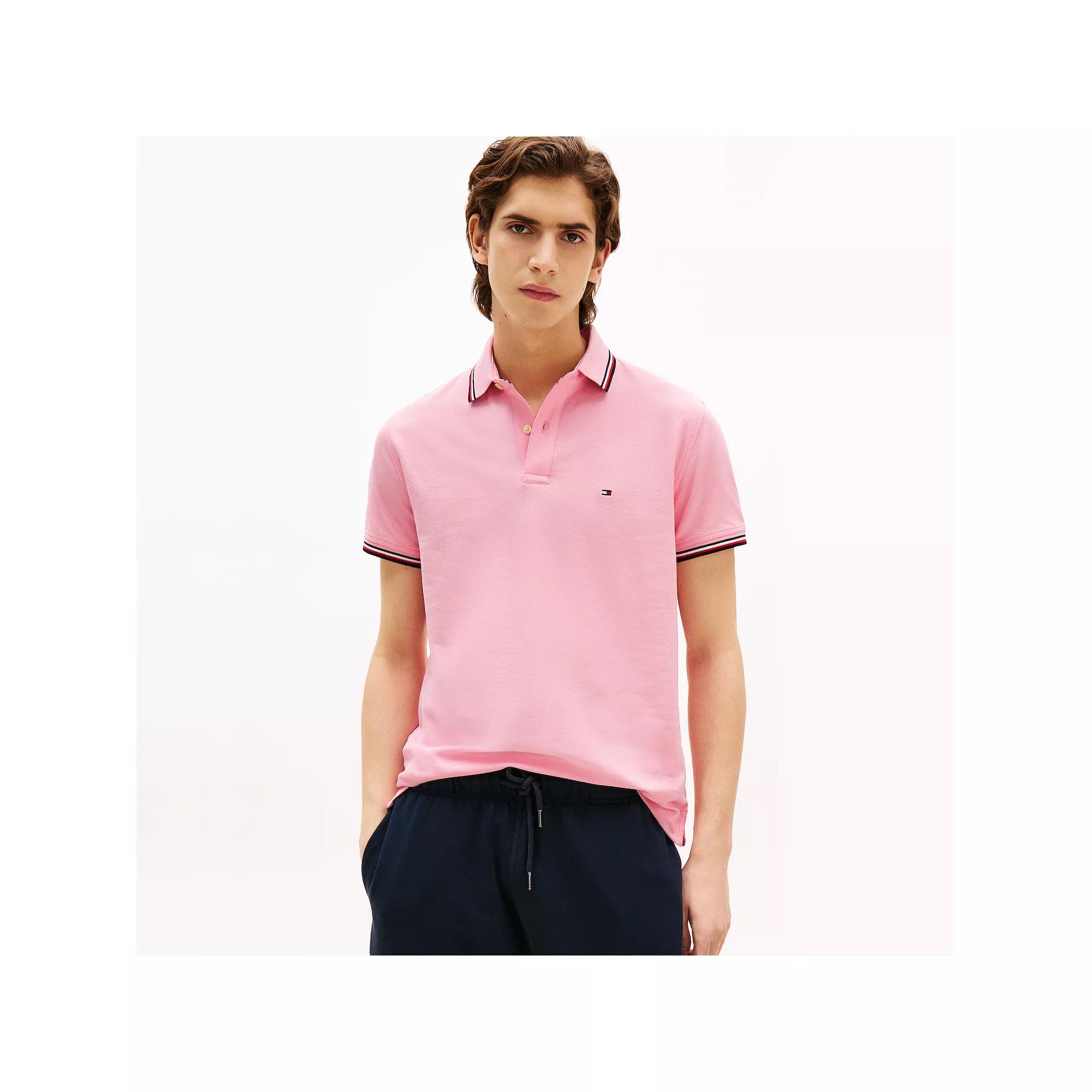 Men's Tommy Hilfiger Tommy Tipped Polo Shirt, Size: Small, Classic Pink Product Image