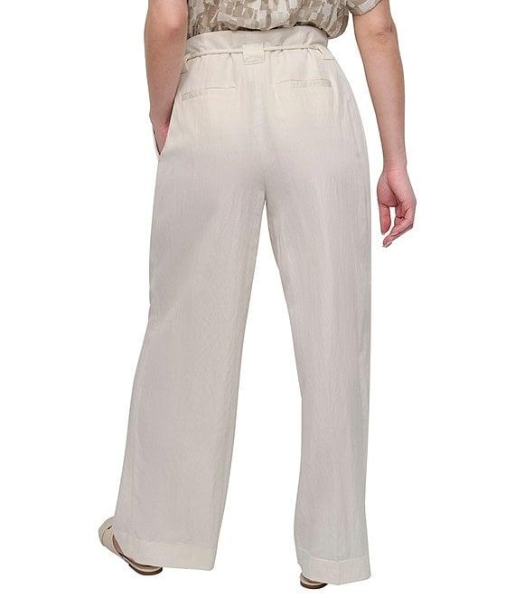 DKNY by Donna Karan Rope Tie Front Wide Leg Pants Product Image