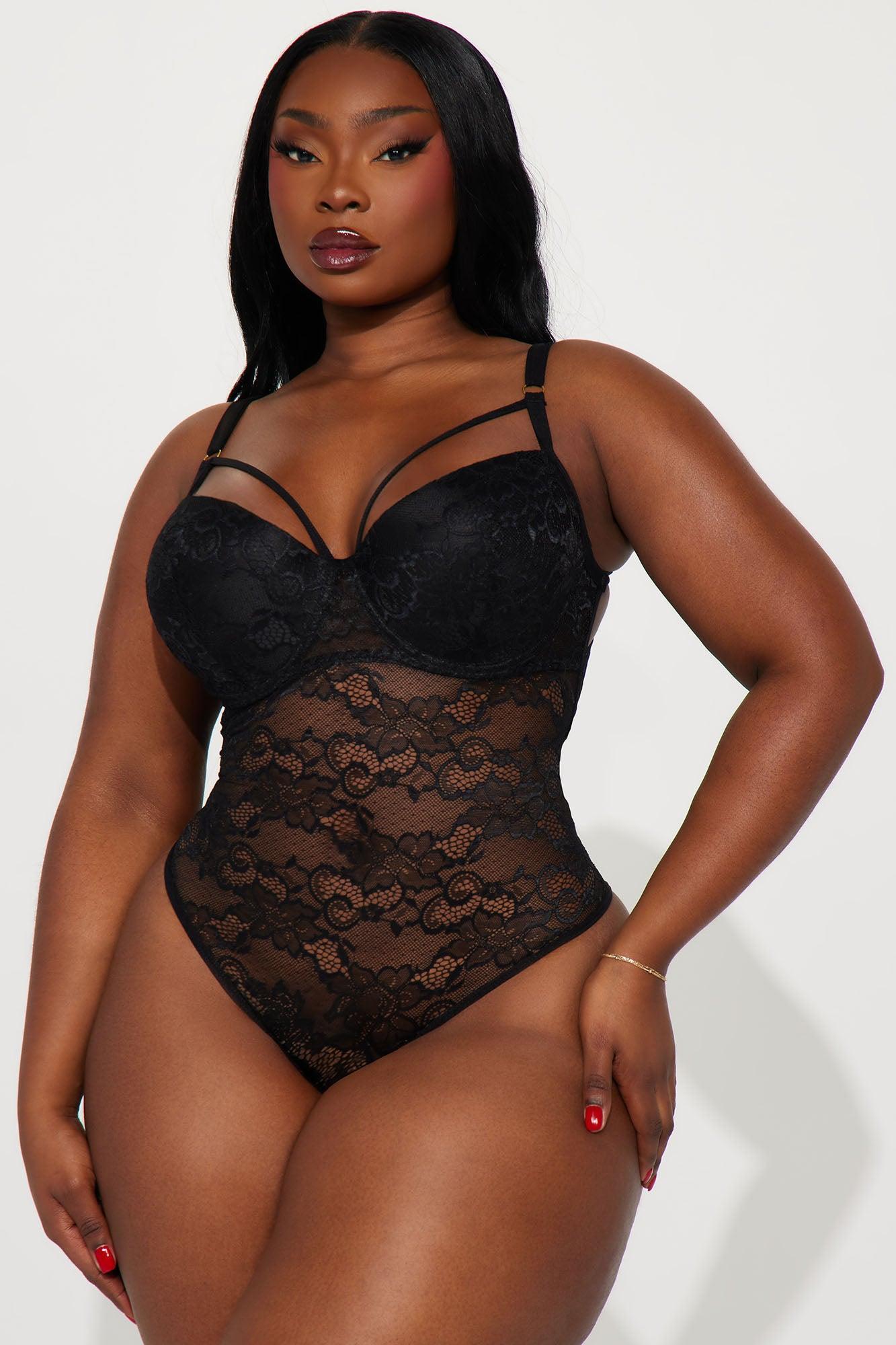 Cross My Mind Lace Teddy - Black Product Image