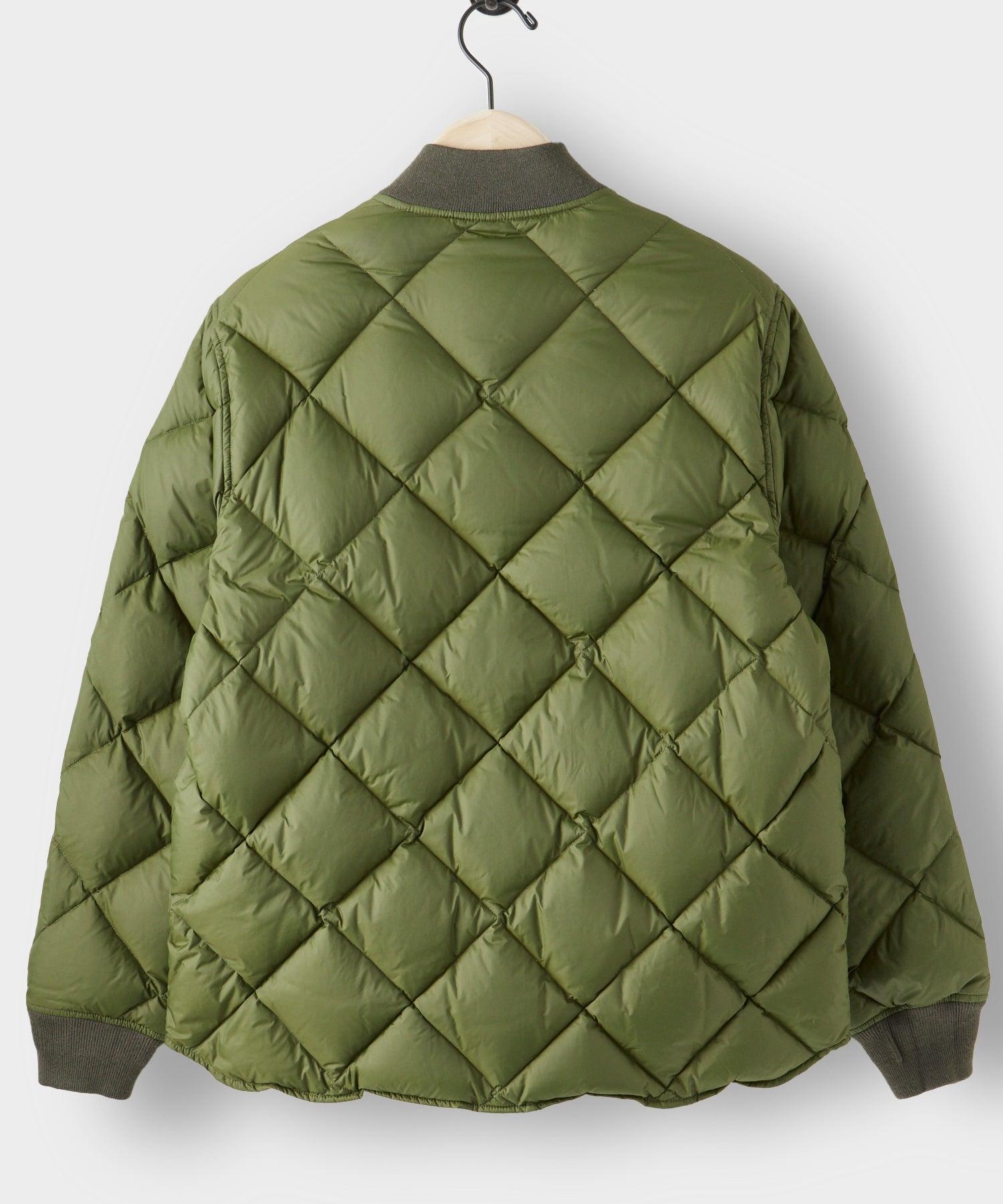 Italian Quilted Down Snap Bomber in Olive Product Image