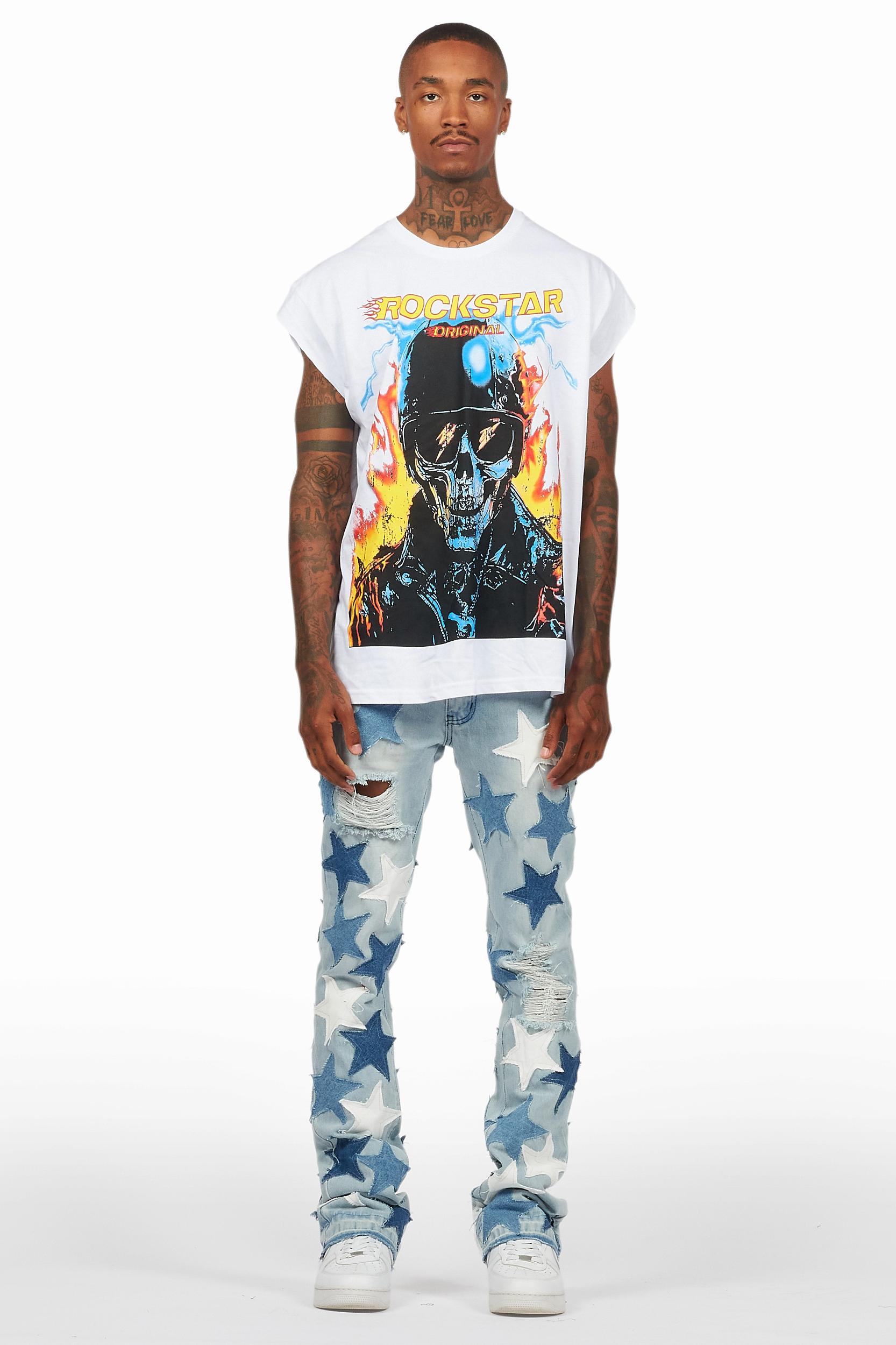 StarLane Light Blue Stacked Flare Jean Male Product Image