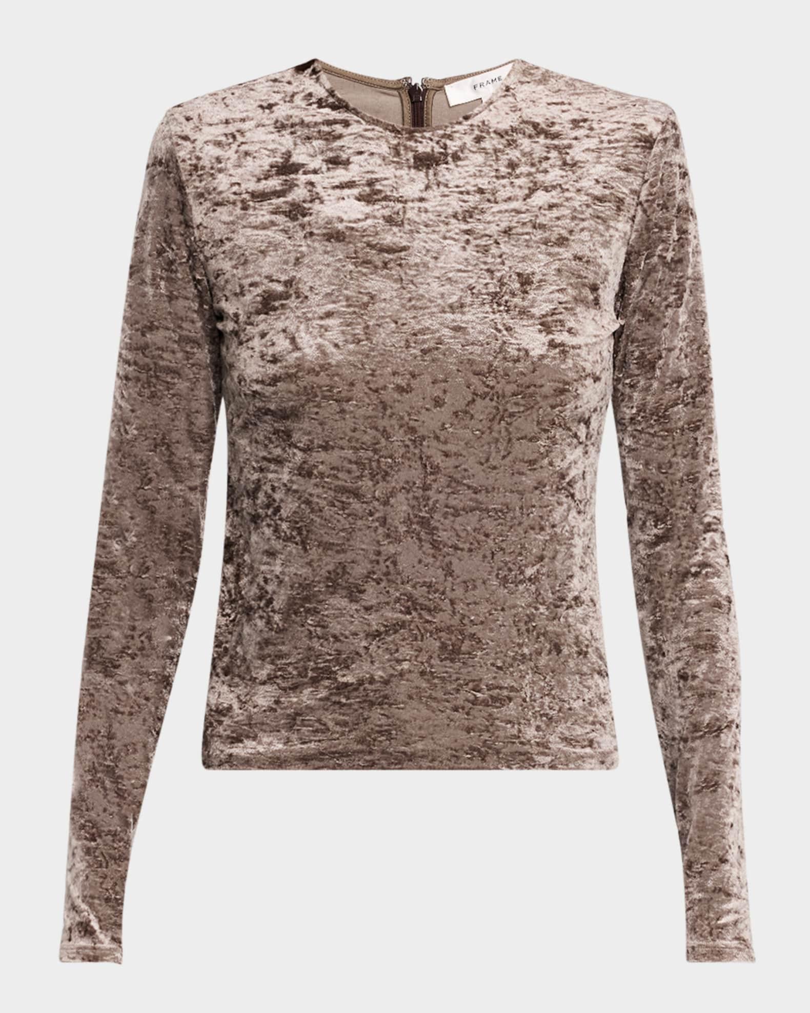 Long Sleeve Crushed Velvet Top Product Image