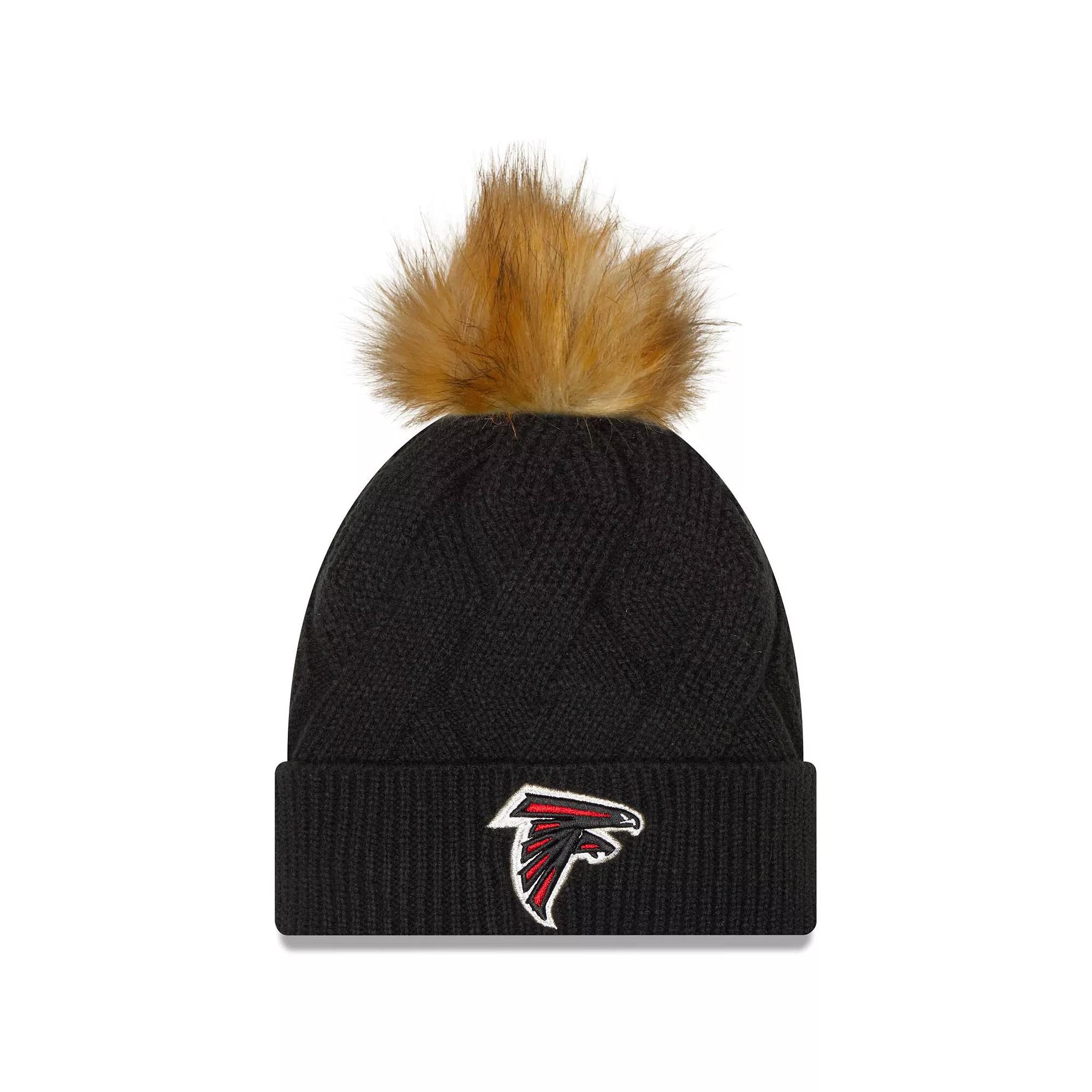 Women's New Era Black Atlanta Falcons Snowy Cuffed Knit Hat with Pom Product Image