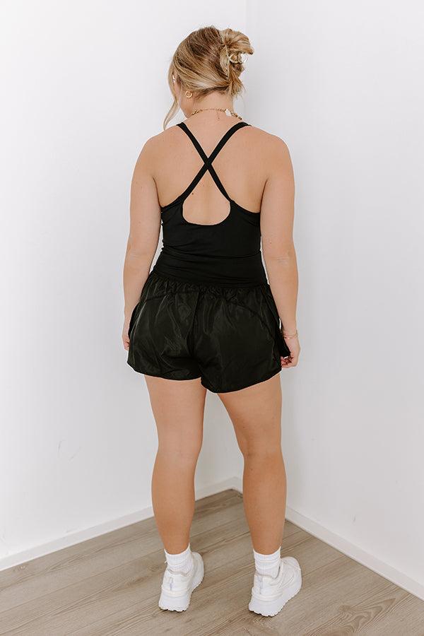 Pilates Please Romper in Black Product Image