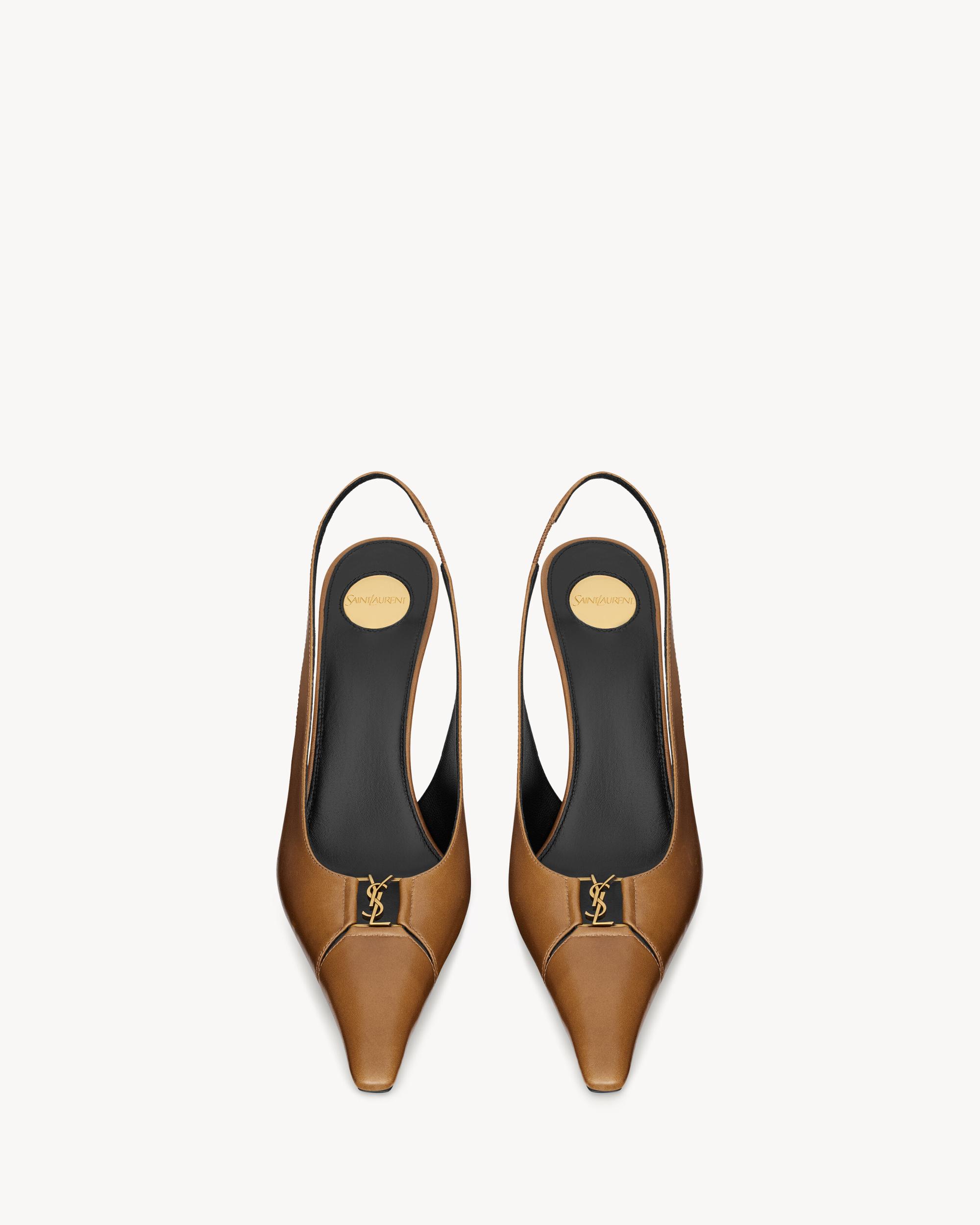 BABYLONE BRETEUIL slingback pumps in smooth leather Product Image