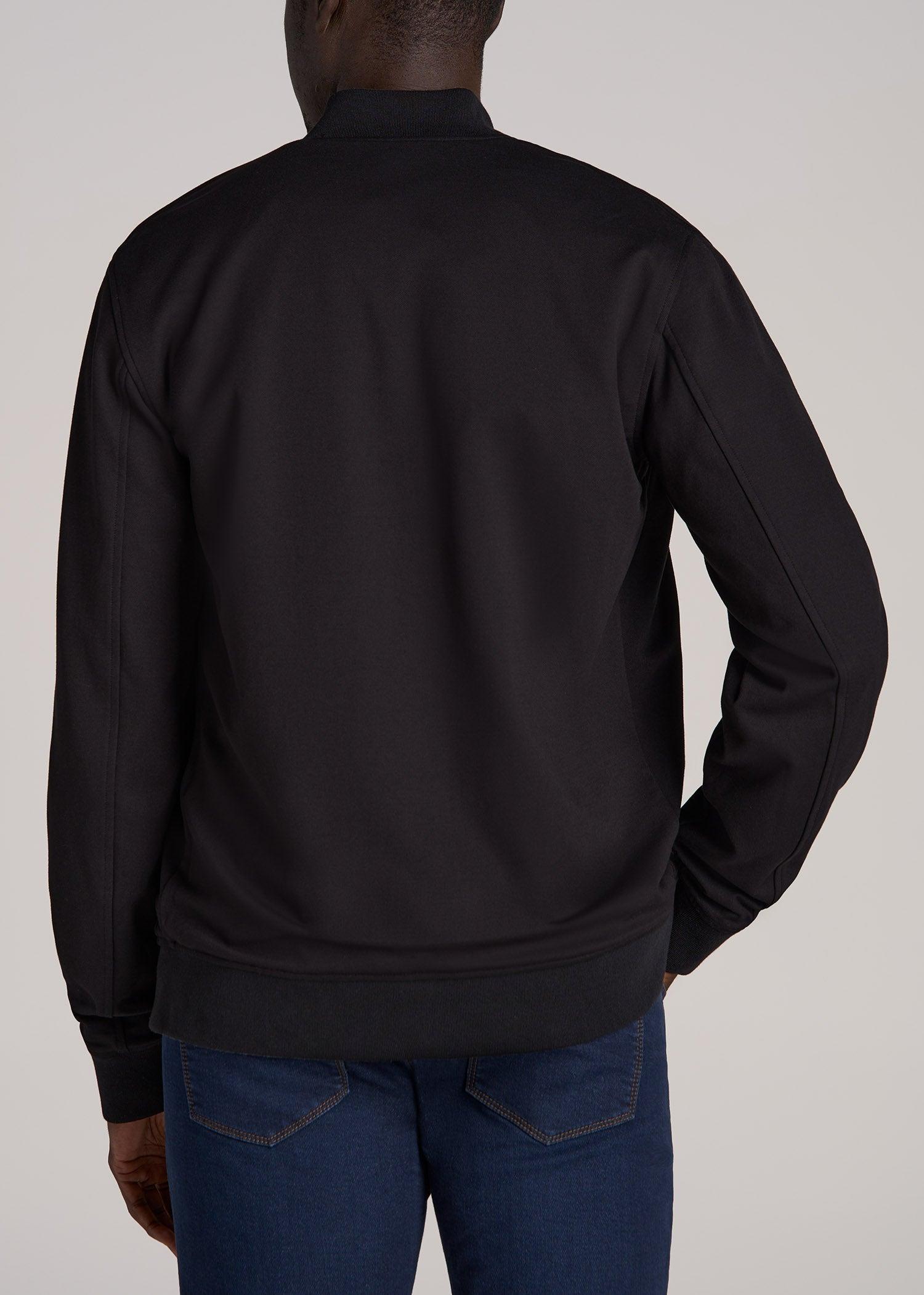Reversible Bomber Jacket for Tall Men in Fossil Grey and Black Male Product Image