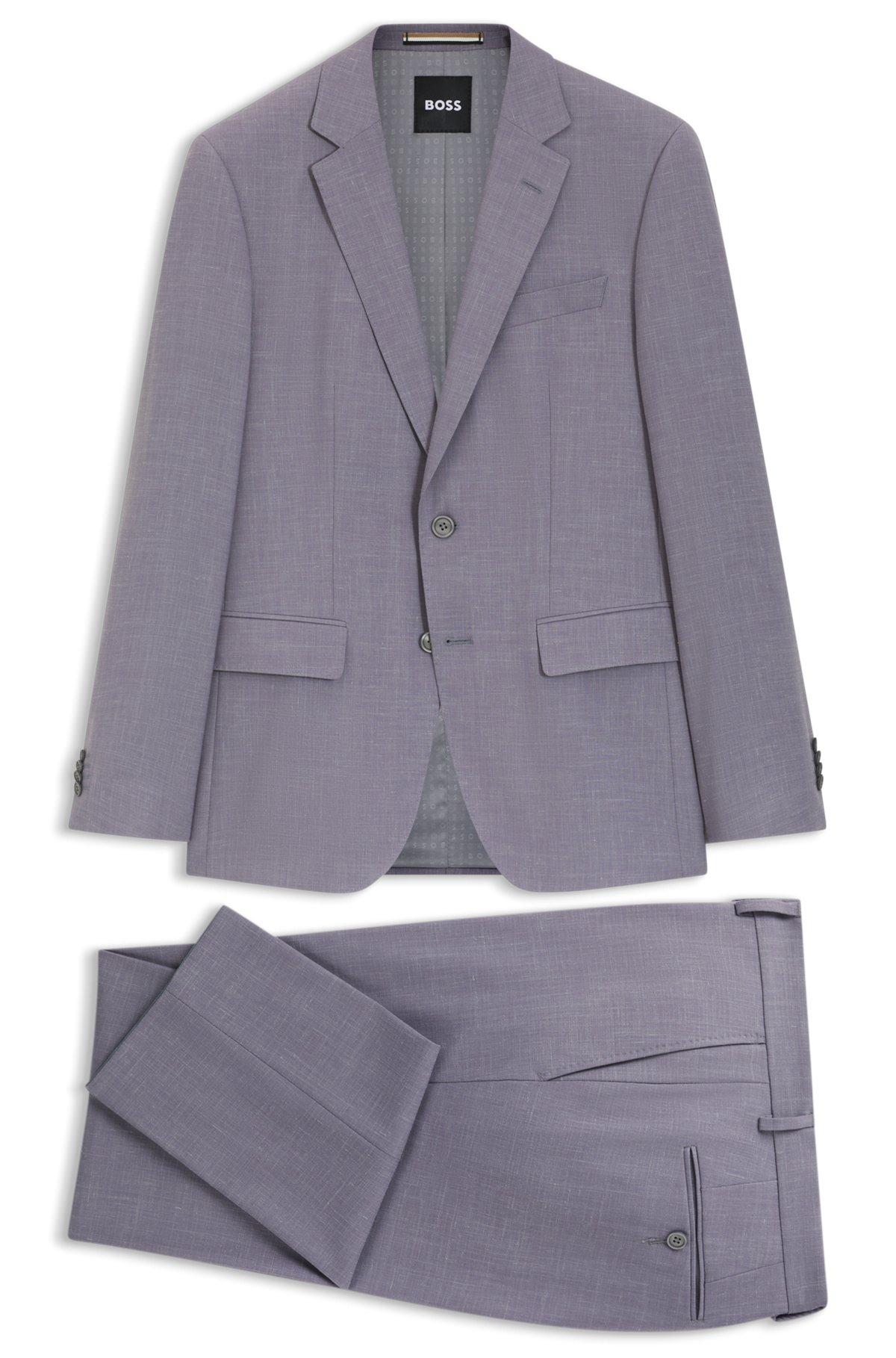 Two-piece slim-fit suit in micro-patterned cloth Product Image