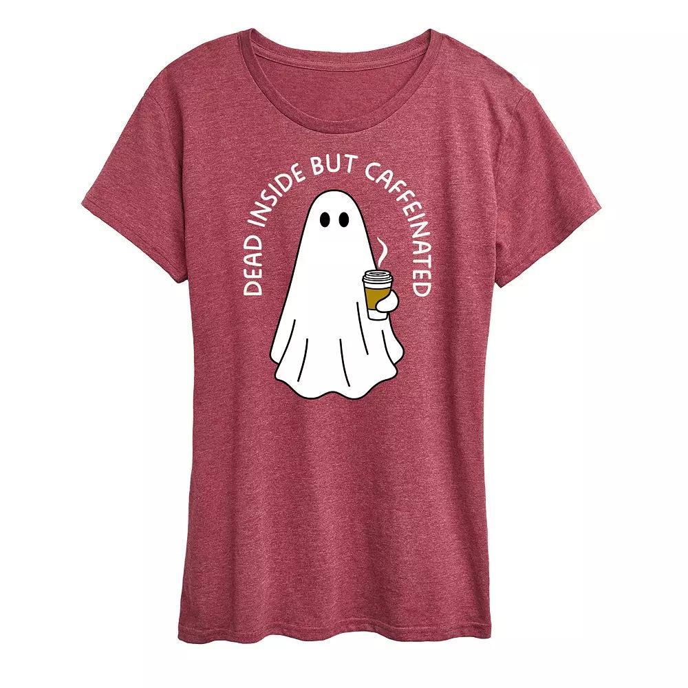 Women's Dead Inside Caffeinated Ghost Graphic Tee,  Product Image