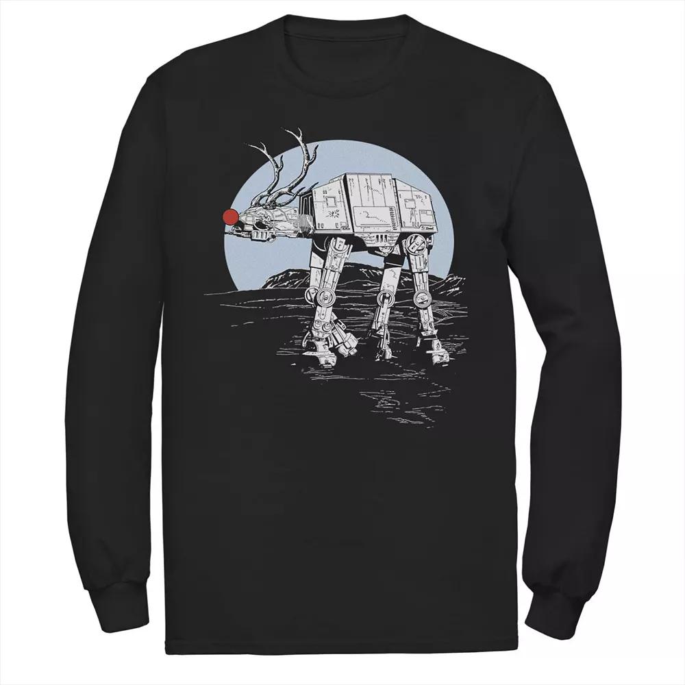 Men's Star Wars Rudolph ATAT Walker Christmas Tee, Size: Medium, Black Product Image
