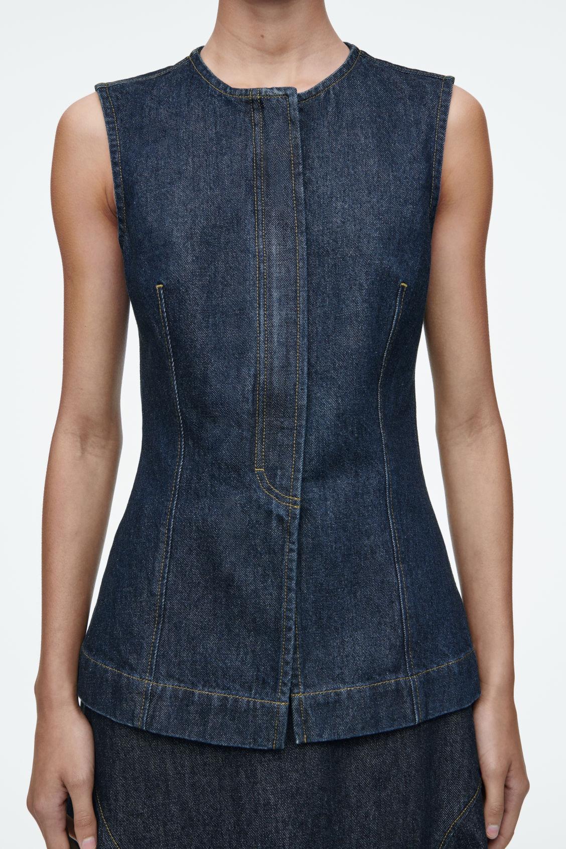 SLEEVELESS DENIM TOP Product Image