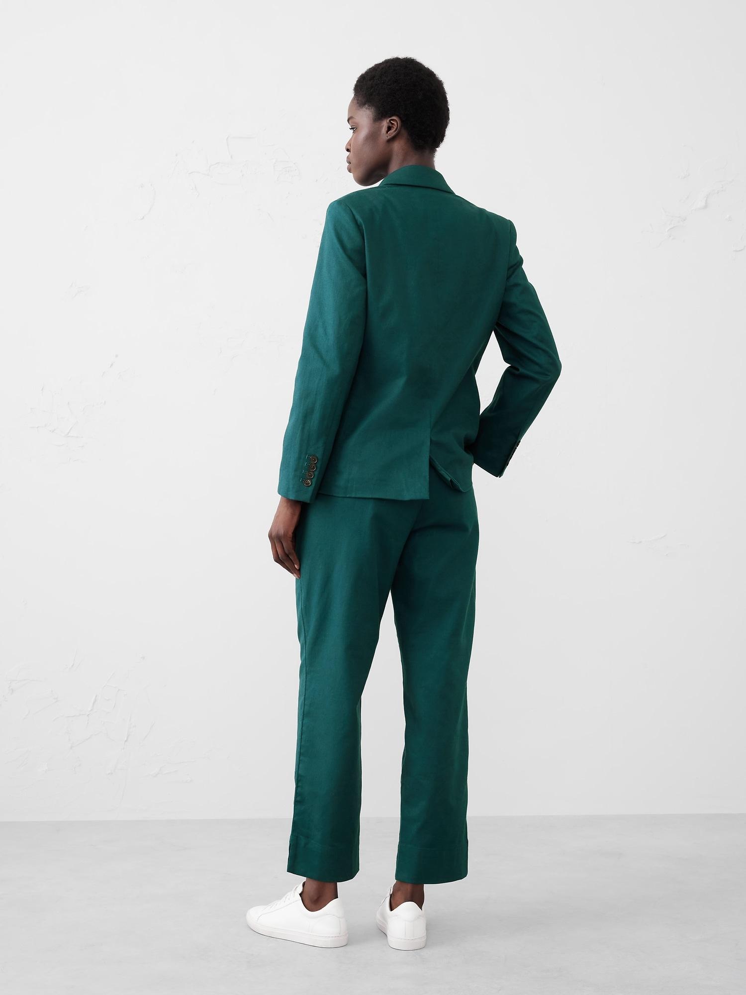 Linen-Blend Boyfriend Blazer Product Image