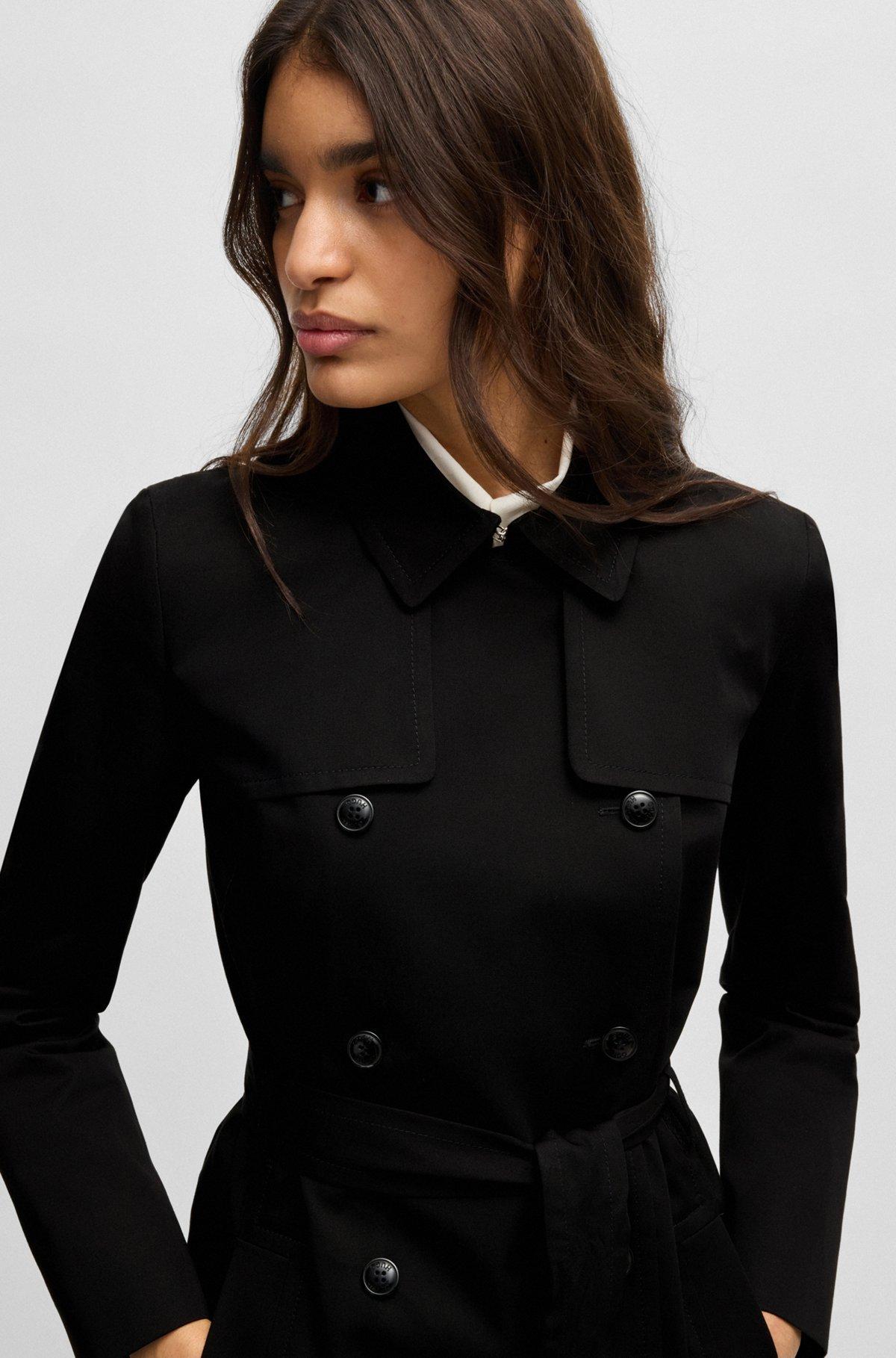 Double-breasted regular-fit trench coat in cotton Product Image