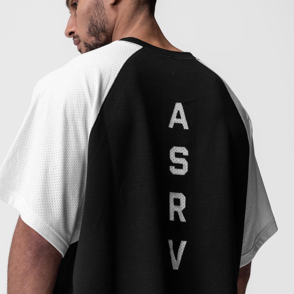 0946. Waffle Knit Oversized Tee - Black/White Product Image