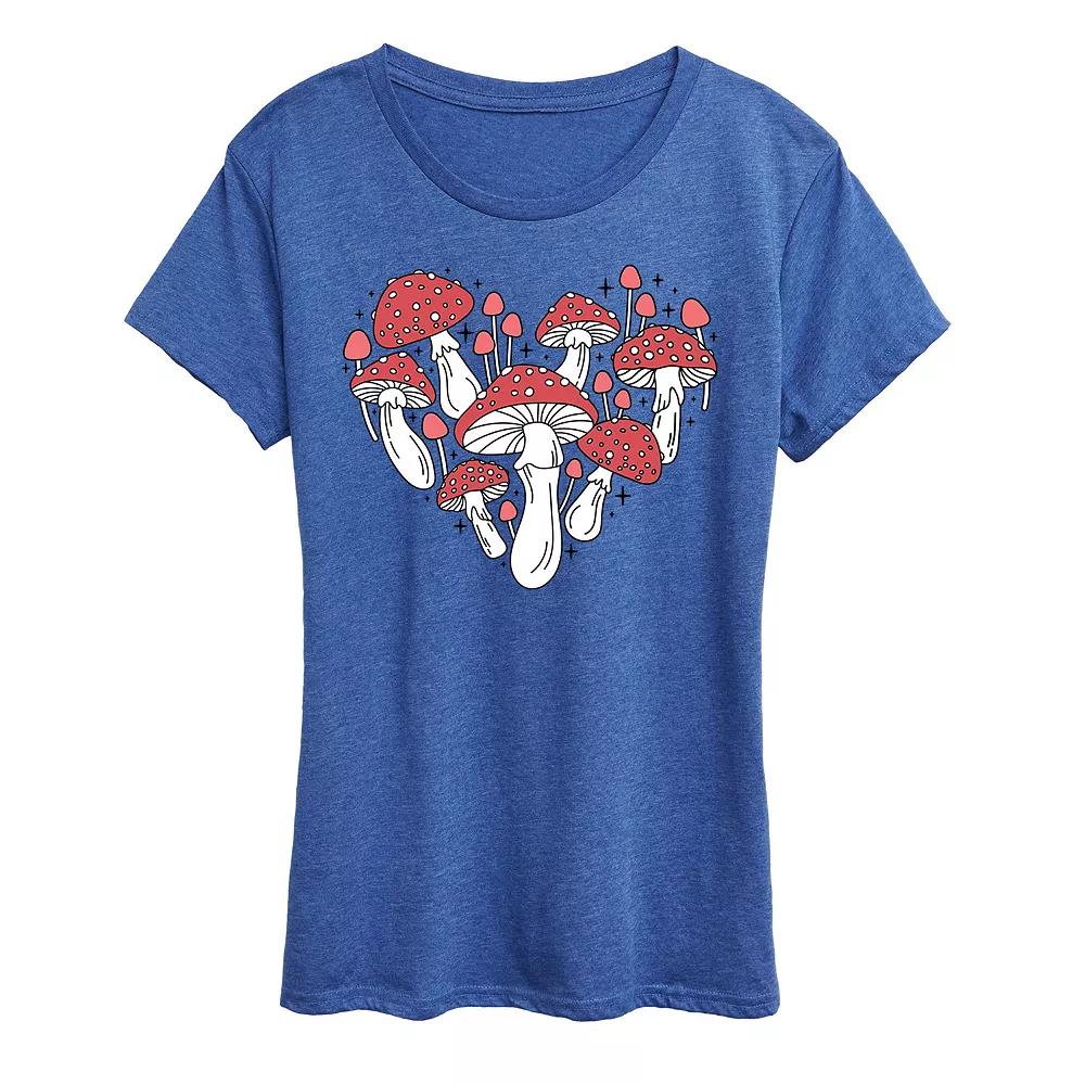 Women's Mushroom Heart Graphic Tee, Girl's,  Product Image