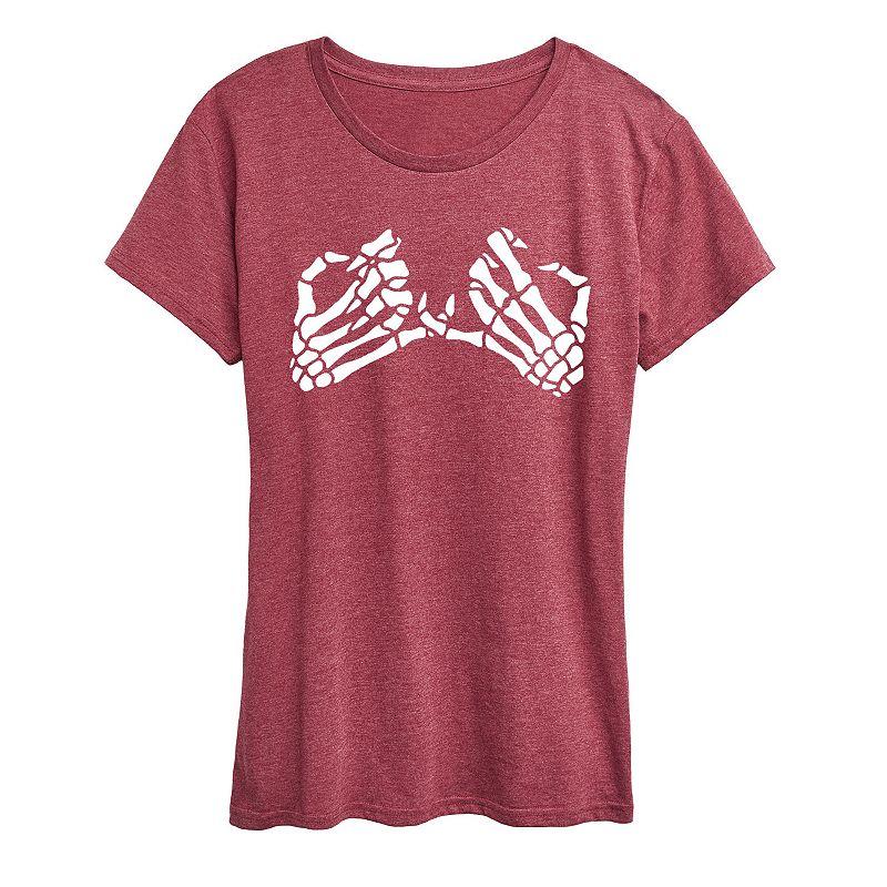 Women's Pinky Promise Skeletons Graphic Tee,  Product Image