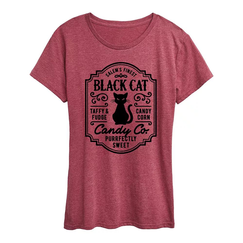 Women's Black Cat Candy Co Halloween Tee, Girl's,  Product Image