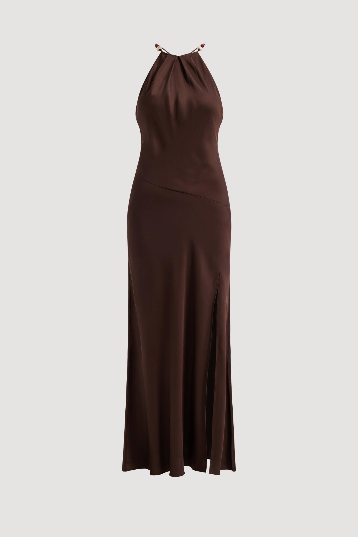 Roux Cross Back Maxi Dress-CHOCOLATE / 4 Product Image