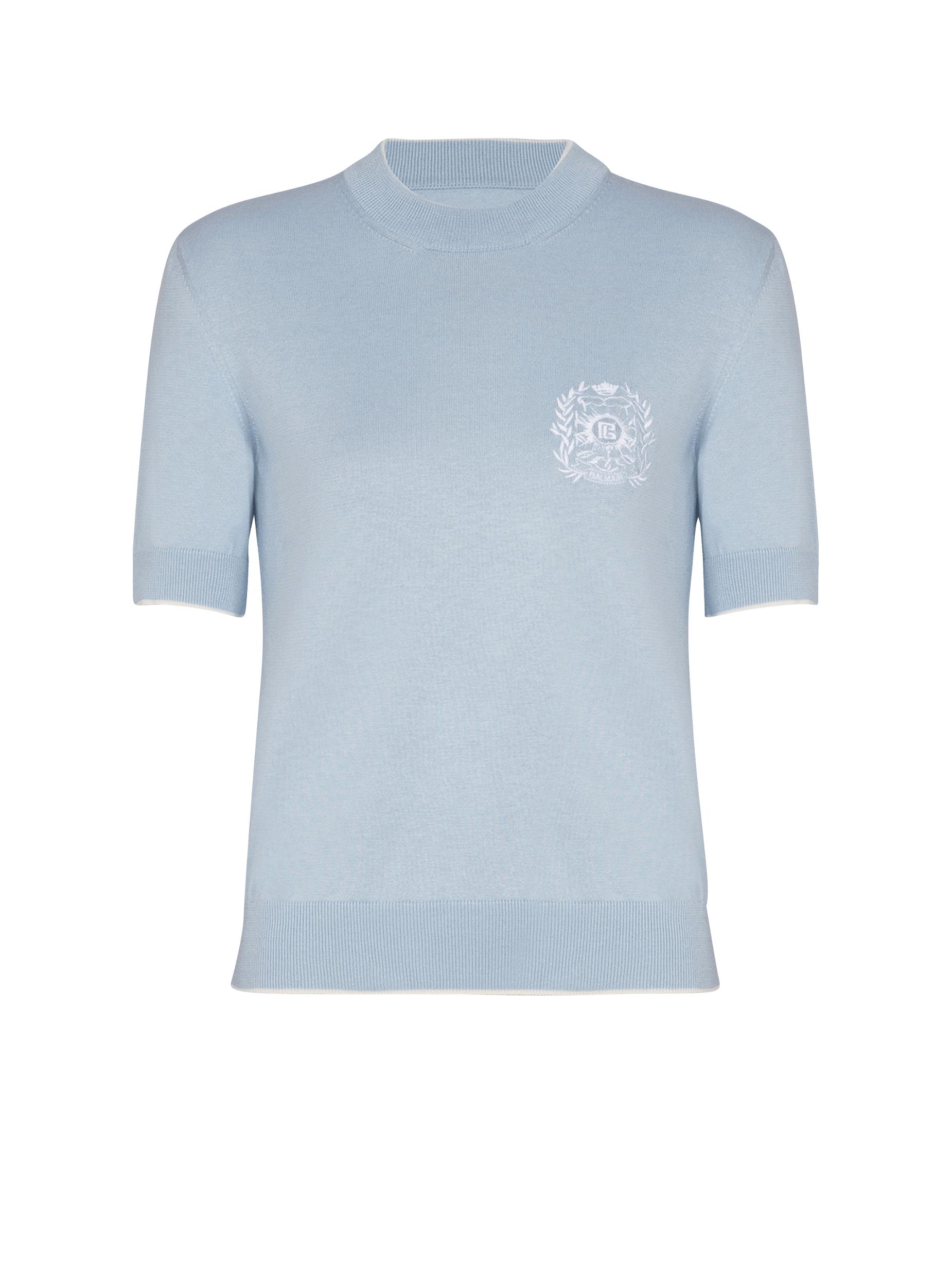 Balmain Emblème-embroidered knit top Product Image