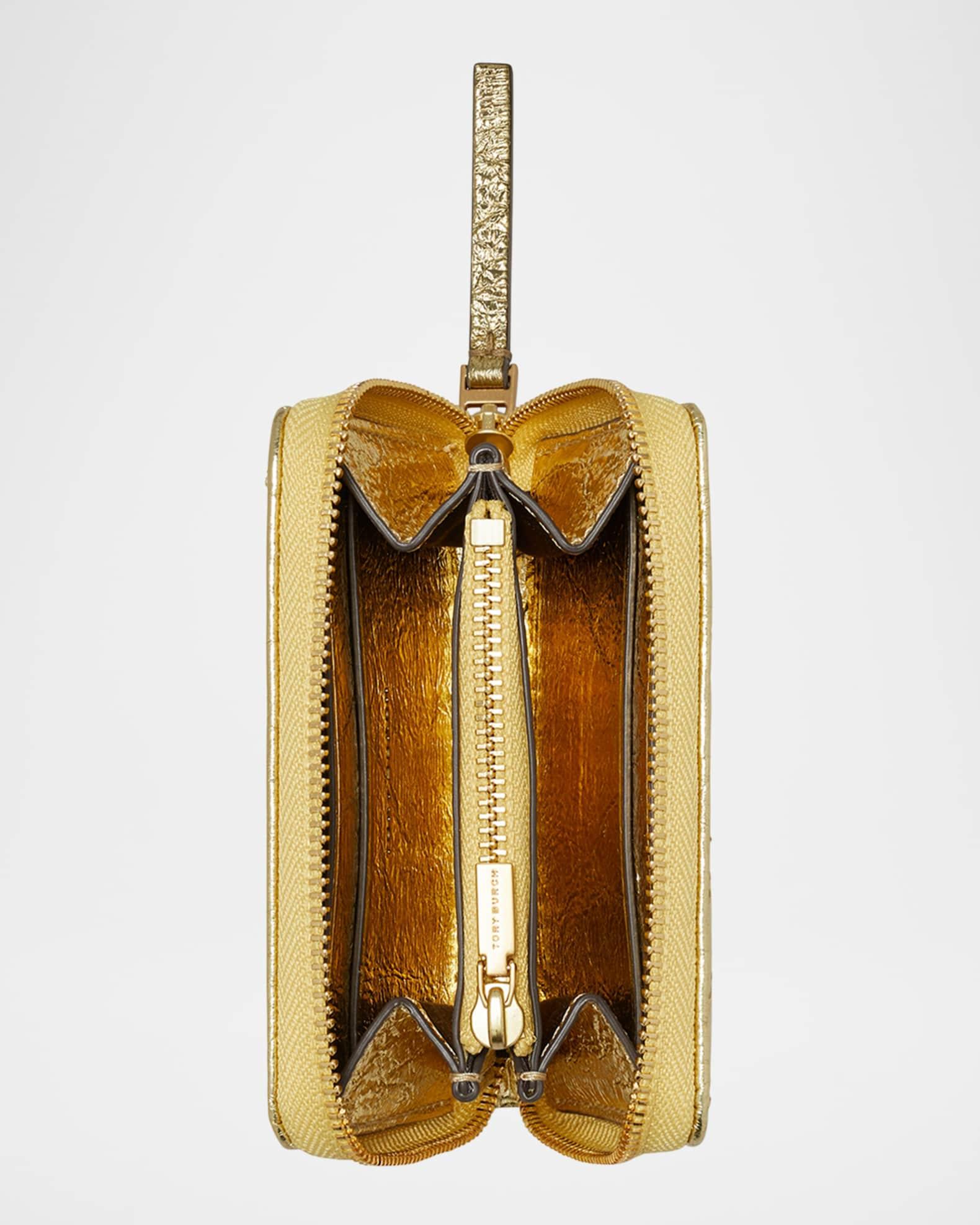 Kira Small Moto Quilted Metallic Leather Wallet  Product Image